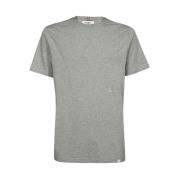 Logo Print T-Shirt met Tricolor Detail Les Deux , Gray , Heren