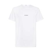 Katoenen Crew-Neck T-Shirt met Logo Print Les Deux , White , Heren