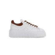 Witte Leren Sneakers met H-Stripes Hogan , White , Heren