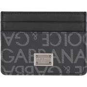 Leren kaarthouder met logo detail Dolce & Gabbana , Black , Heren