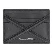 Leren kaarthouder Alexander McQueen , Black , Heren