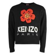 Wollen Trui met Bloemenprint Kenzo , Black , Heren