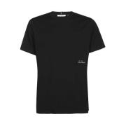 Logo Print T-Shirt met Tricolor Detail Les Deux , Black , Heren