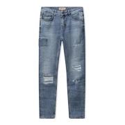 Trendy Boyfriend Jeans met Versleten Details MOS Mosh , Blue , Dames