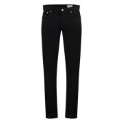 Skinny Jeans met Leren Logo Label Alexander McQueen , Black , Heren