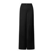 Wijde broek met relaxed fit van glanzende satijn Staud , Black , Dames