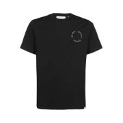 Katoenen Logo Print T-shirt Les Deux , Black , Heren