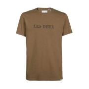 Geribbelde katoenen T-shirt Les Deux , Beige , Heren