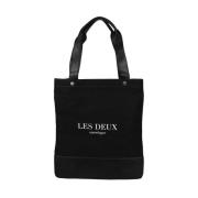 Canvas Tote Bag met Ritssluiting Les Deux , Black , Heren