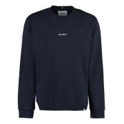 Lens Embroidered Cotton Sweatshirt Les Deux , Blue , Heren