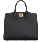 Studio Leren Handtas Salvatore Ferragamo , Black , Dames