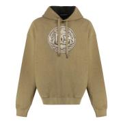 Rubberen Logo Hoodie Dolce & Gabbana , Beige , Heren