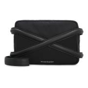 Leren en nylon messenger tas Alexander McQueen , Black , Heren