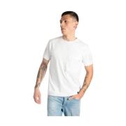 Ademend katoenen T-shirt met voorzak Duno , White , Heren