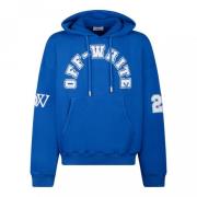 Blauwe Voetbalprint Hoodie Off White , Blue , Heren