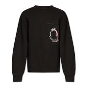 Sweatshirt met logo Moncler , Black , Heren