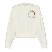 Sweatshirt met logo Moncler , Beige , Dames