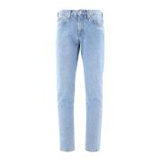Katoenen Denim Jeans met Logo Detail Off White , Blue , Heren