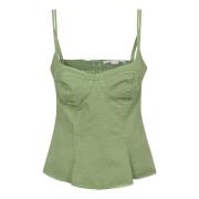 Peplum Top in Garment Dyed Stijl Stella McCartney , Green , Dames