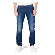Blauwe effen jeans met ritssluiting en knoopsluiting Armani Exchange ,...