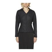 Onregelmatige Wollen Jas Yohji Yamamoto , Black , Dames