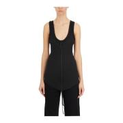 Geribbelde Tanktop Marc Le Bihan , Black , Dames