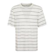 C2114 Stijlvol T-shirt Brunello Cucinelli , White , Heren