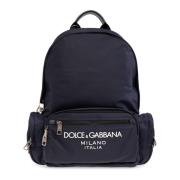 Rugzak met logo Dolce & Gabbana , Blue , Heren