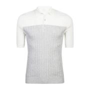 Polo Shirt met Kleurblok Eleventy , White , Heren