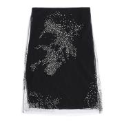 Diamanté Sequin Tule Rok DES Phemmes , Black , Dames