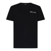 Zwart T-shirt met geborduurd logo Balmain , Black , Heren