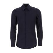 Midnight Blue Crepe Shirt Dolce & Gabbana , Blue , Heren