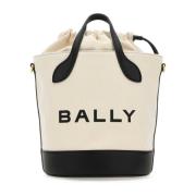 Canvas Bar Bucket Tas Bally , White , Dames