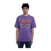 Katoenen T-Shirt met Voorprint Dsquared2 , Purple , Heren