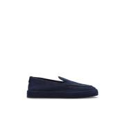 Leren loafers Giorgio Armani , Blue , Heren