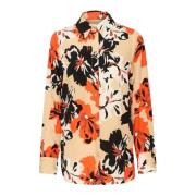 Bloemenprint Losvallende Overhemdblouse InWear , Multicolor , Dames