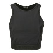 Zwarte elastische logo jogging top Versace Jeans Couture , Black , Dam...