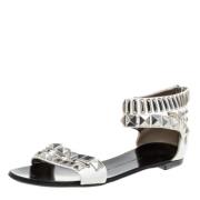 Pre-owned Leather sandals Giuseppe Zanotti Pre-owned , White , Dames