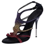 Pre-owned Suede sandals Giuseppe Zanotti Pre-owned , Black , Dames