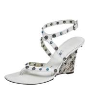 Pre-owned Leather sandals Dolce & Gabbana Pre-owned , White , Dames