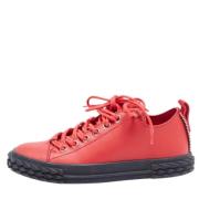 Pre-owned Leather sneakers Giuseppe Zanotti Pre-owned , Red , Dames