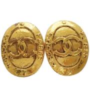 Pre-owned Metal earrings Chanel Vintage , Yellow , Dames