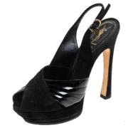 Pre-owned Leather sandals Yves Saint Laurent Vintage , Black , Dames