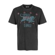 Heren Serigrafische T-shirt - Zwart Just Cavalli , Black , Heren