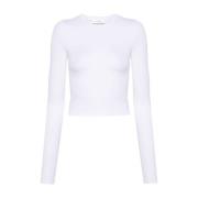 Witte Stretch-Jersey Crew Neck T-Shirt Wardrobe.nyc , White , Dames