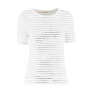 Stijlvolle Gebreide T-Shirt met Kristallen Ermanno Scervino , White , ...