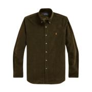 Groene Custom Fit Corduroy Overhemd Polo Ralph Lauren , Green , Heren