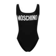 Zwart zee kleding met logo print Moschino , Black , Dames