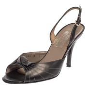 Pre-owned Leather sandals Salvatore Ferragamo Pre-owned , Black , Dame...