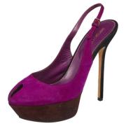 Pre-owned Suede sandals Sergio Rossi Pre-owned , Purple , Dames